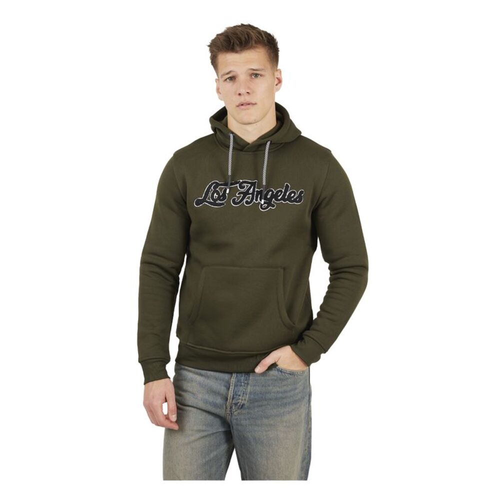 Brave Soul Mens Crossover Overhead Hoodie / Khaki